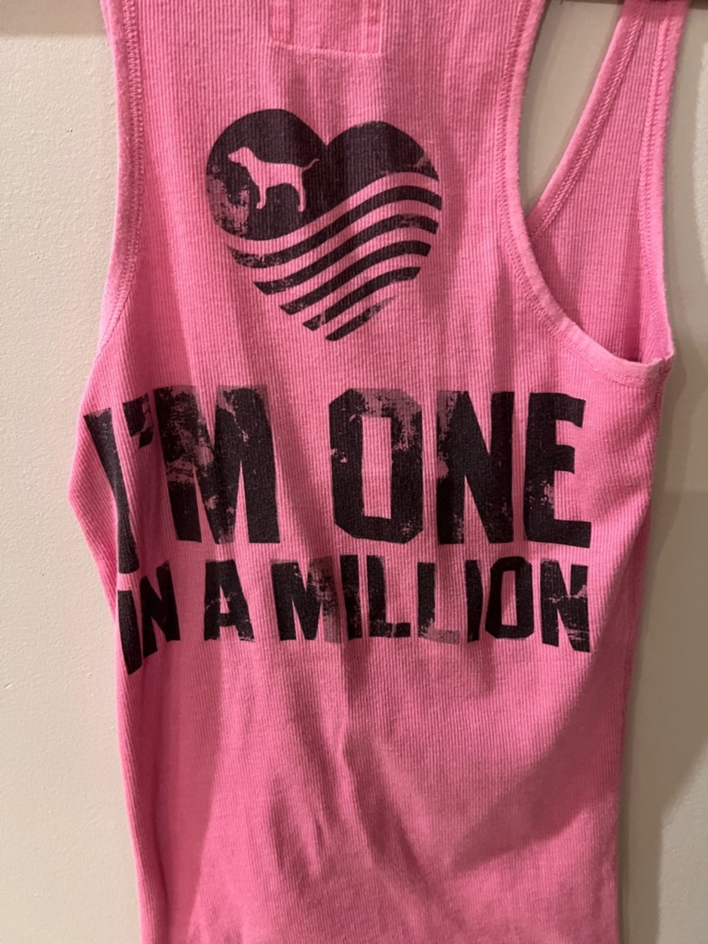Victoria's Secret PINK Ribbed Tank Top/Muscle Shirt in Hot Pink Size Small - Picture 4 of 5